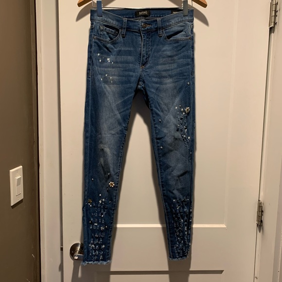 Buffalo David Bitton Denim - Embellished & Distressed Skinny Jeans